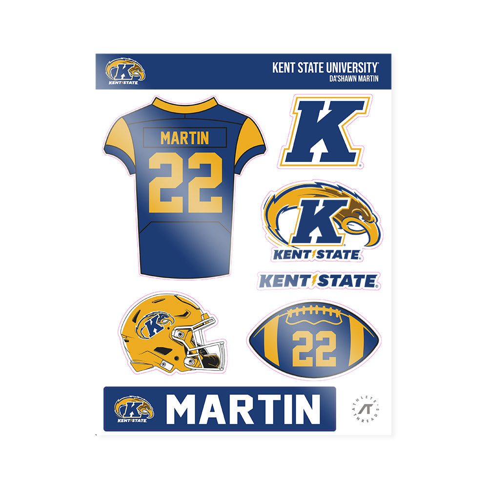 Kent State - NCAA Football : Da'Shawn Martin - Sticker Sheet-0