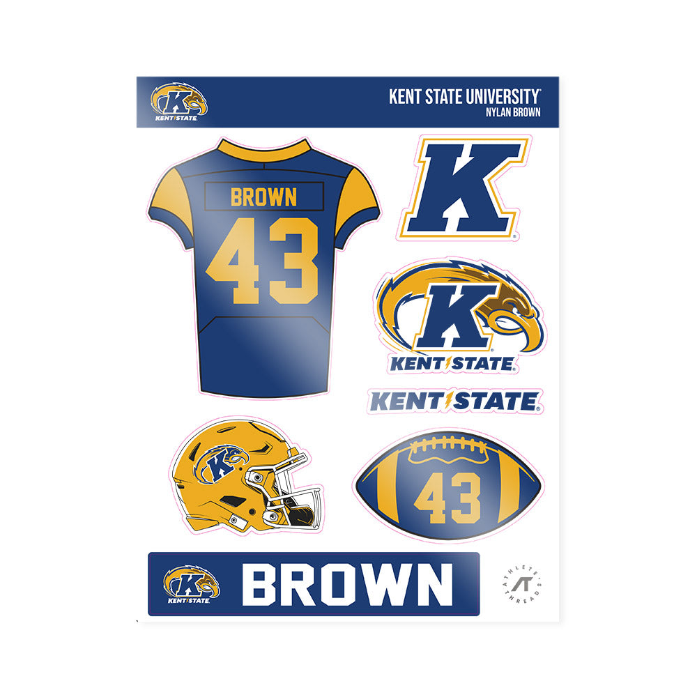 Kent State - NCAA Football : Nylan Brown - Sticker Sheet-0