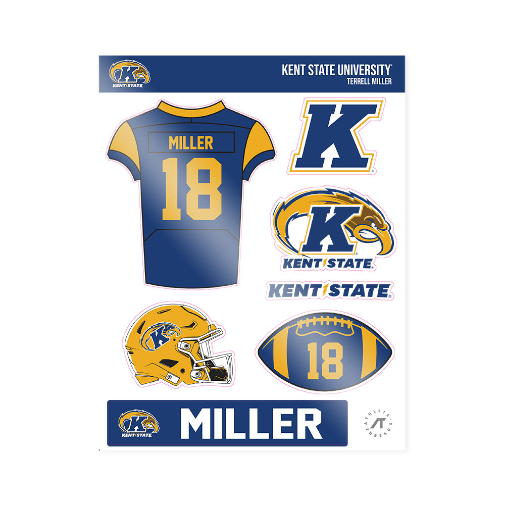Kent State - NCAA Football : Terrell Miller - Sticker Sheet-0