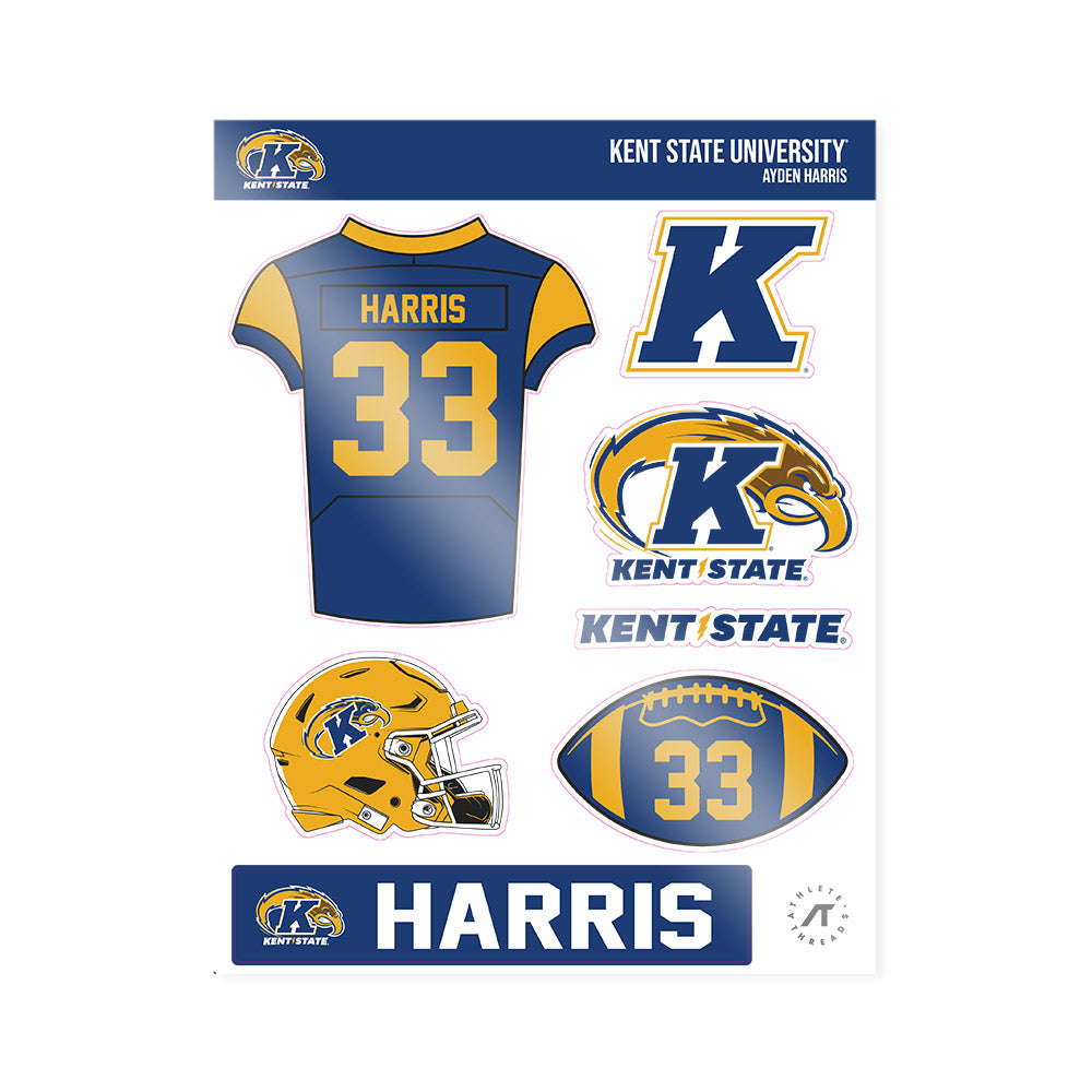 Kent State - NCAA Football : Ayden Harris - Sticker Sheet-0