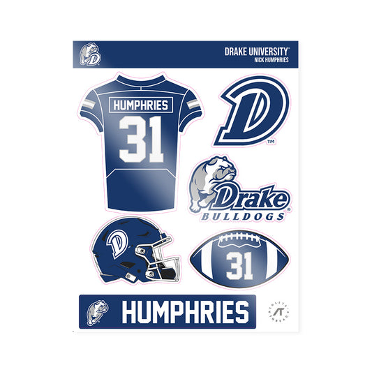 Drake - NCAA Football : Nick Humphries - Sticker Sheet-0