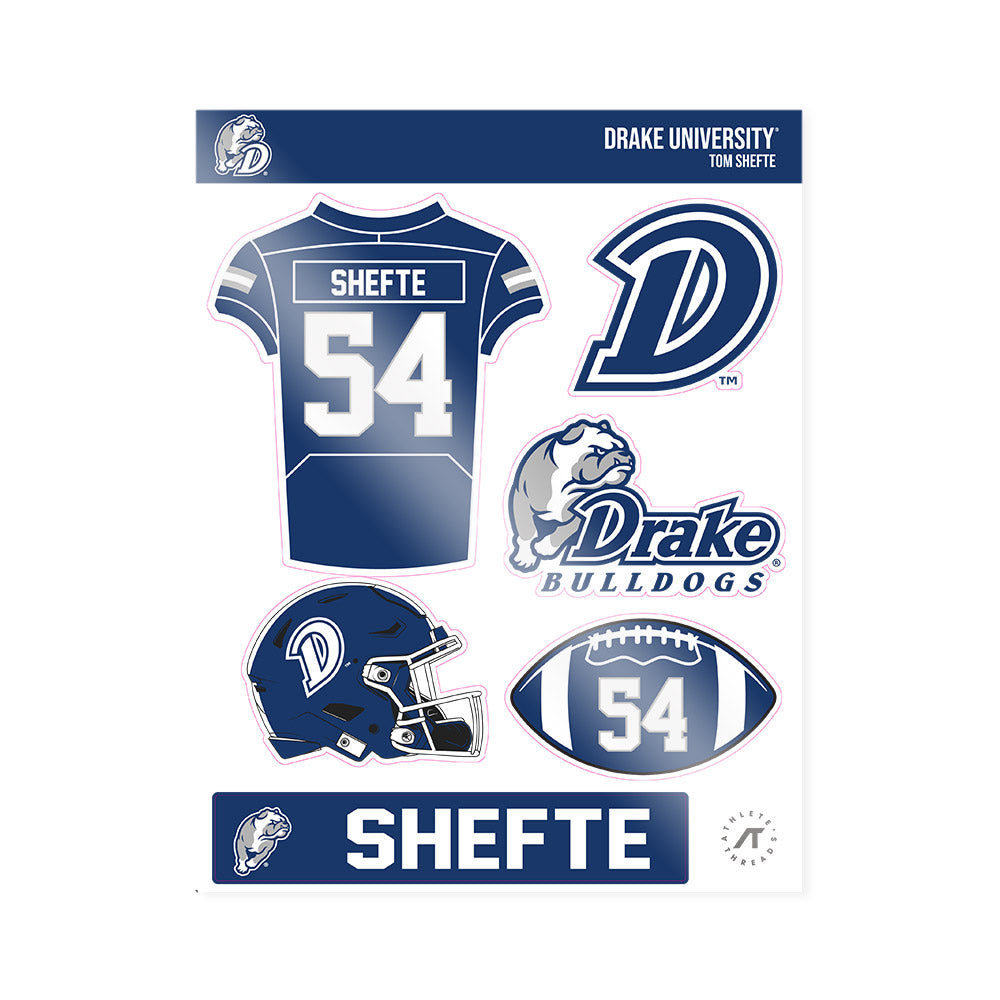 Drake - NCAA Football : Tom Shefte - Sticker Sheet-0