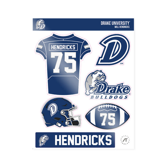 Drake - NCAA Football : Will Hendricks - Sticker Sheet-0