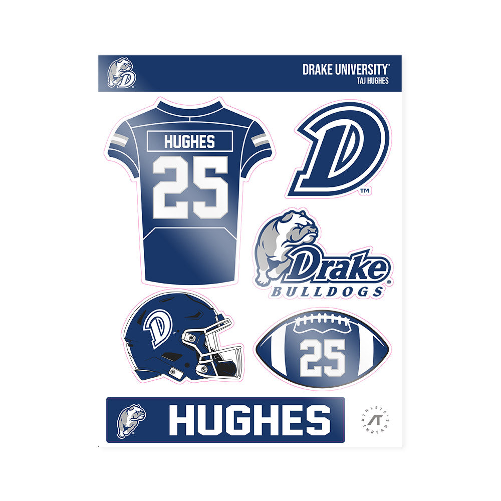 Drake - NCAA Football : Taj Hughes - Sticker Sheet-0