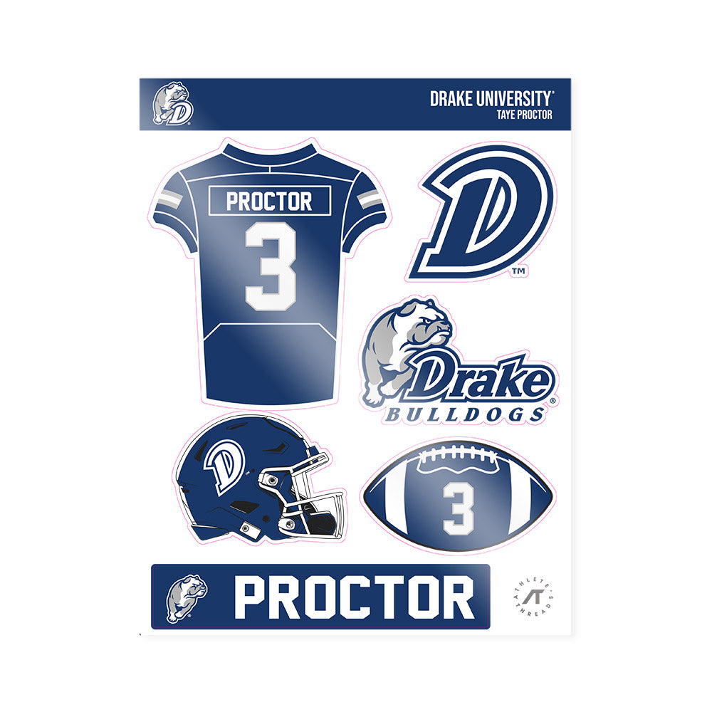 Drake - NCAA Football : Taye Proctor - Sticker Sheet-0