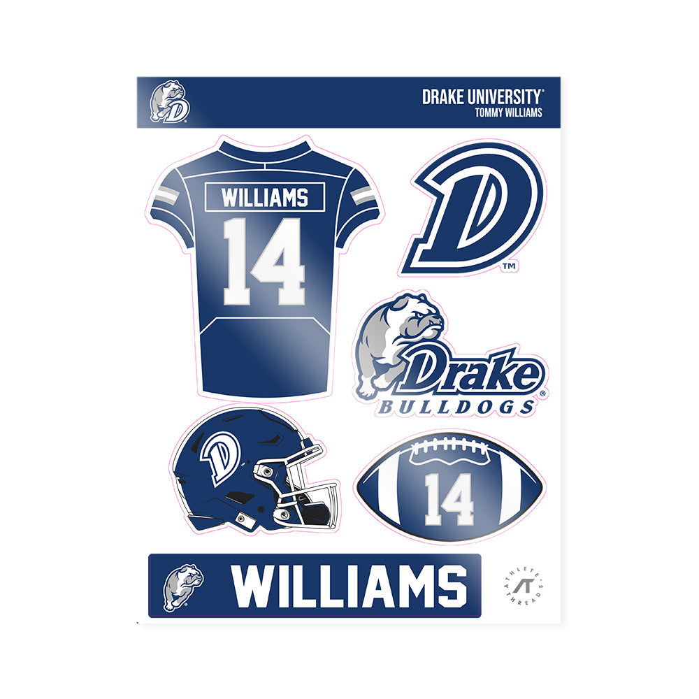 Drake - NCAA Football : Tommy Williams - Sticker Sheet-0