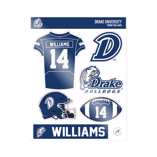 Drake - NCAA Football : Tommy Williams - Sticker Sheet-0