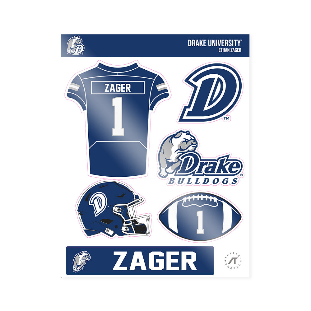 Drake - NCAA Football : Ethan Zager - Sticker Sheet-0