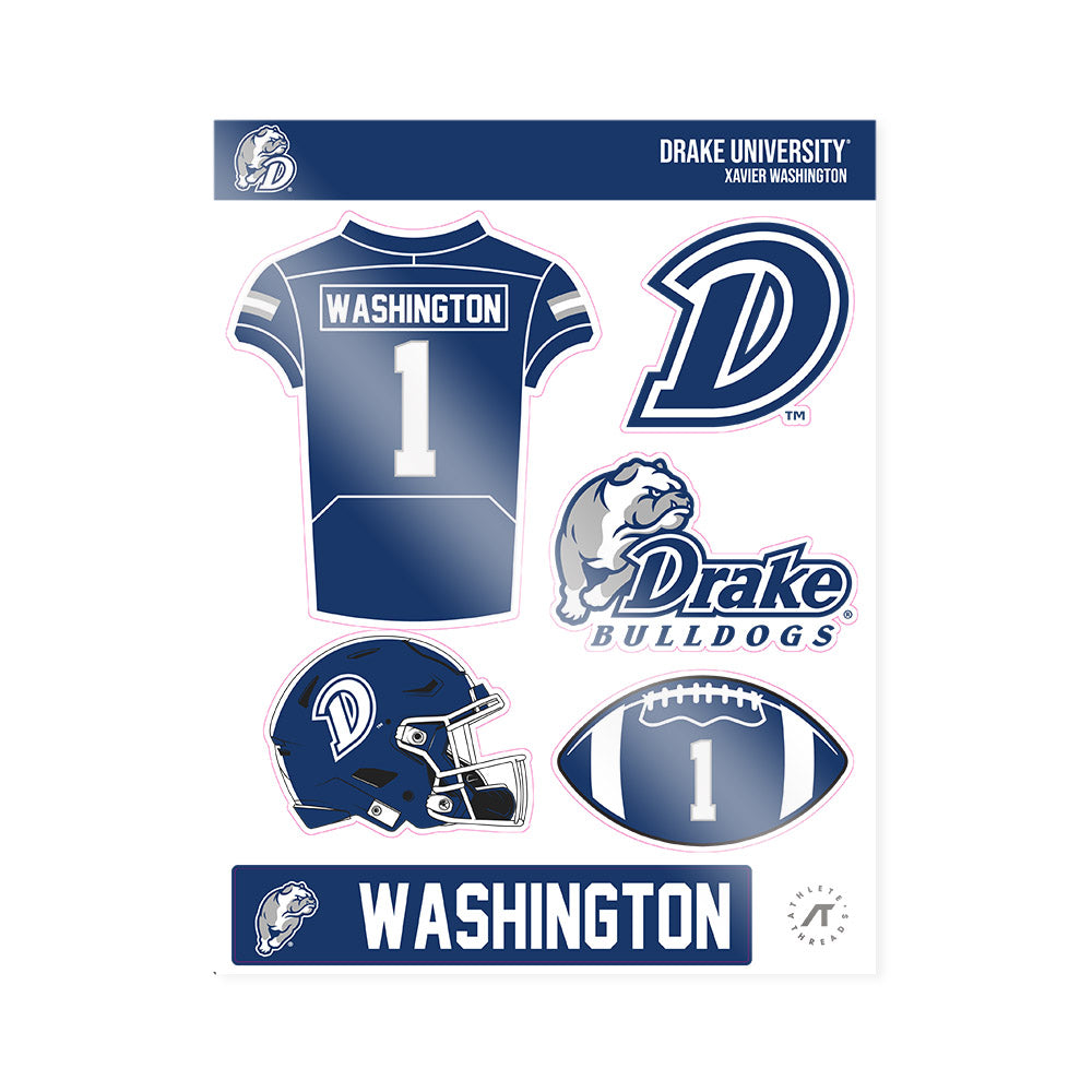 Drake - NCAA Football : Xavier Washington - Sticker Sheet-0