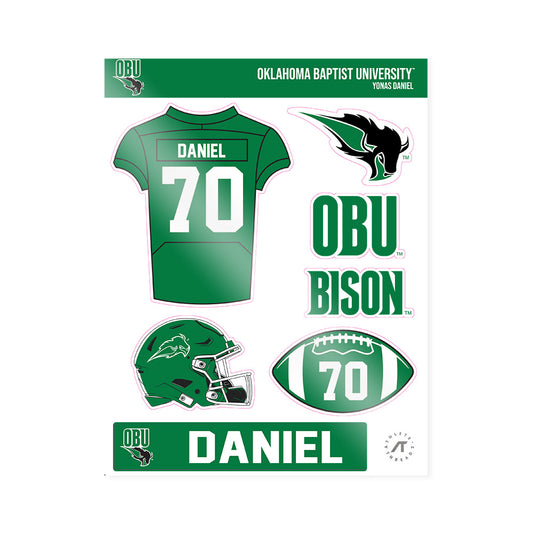 OKBU - NCAA Football : Yonas Daniel - Sticker Sheet-0