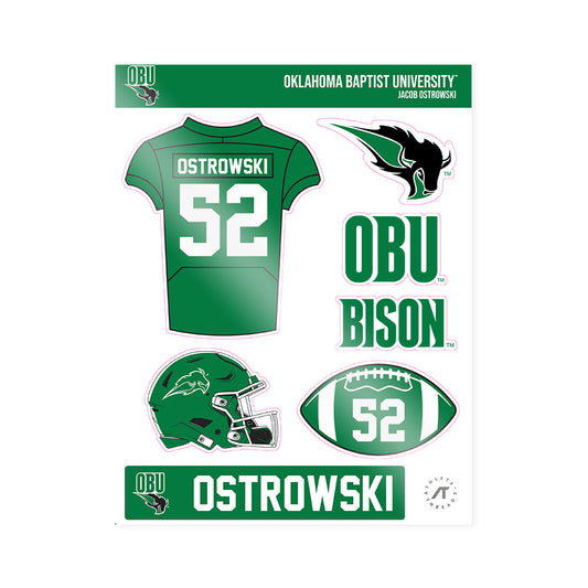 OKBU - NCAA Football : Jacob Ostrowski - Sticker Sheet-0