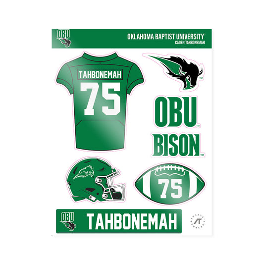 OKBU - NCAA Football : Caden Tahbonemah - Sticker Sheet-0