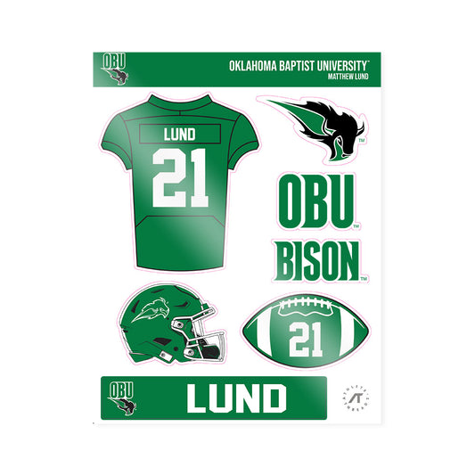 OKBU - NCAA Football : Matthew Lund - Sticker Sheet-0