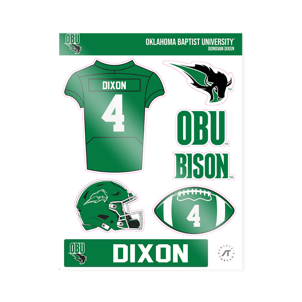 OKBU - NCAA Football : Donovan Dixon - Sticker Sheet-0