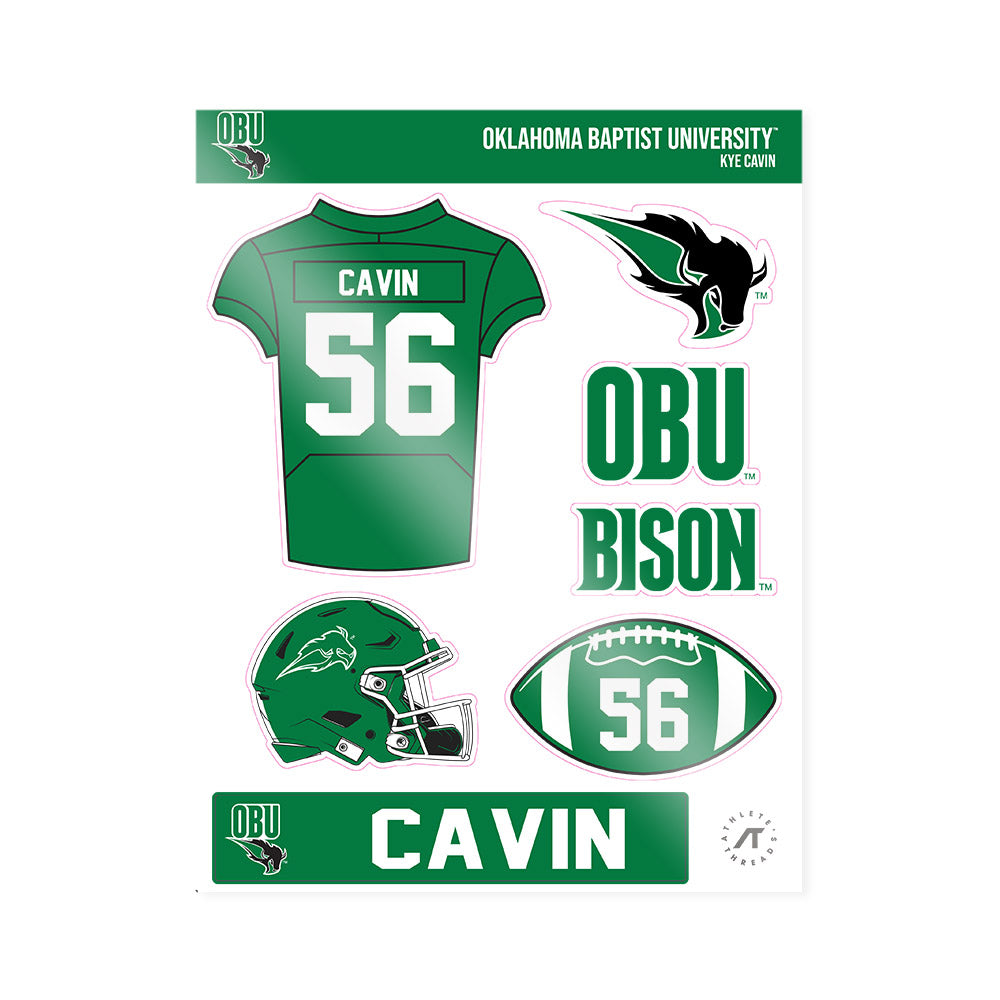 OKBU - NCAA Football : Kye Cavin - Sticker Sheet-0