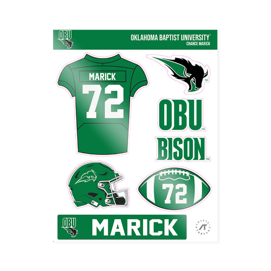 OKBU - NCAA Football : Chance Marick - Sticker Sheet-0