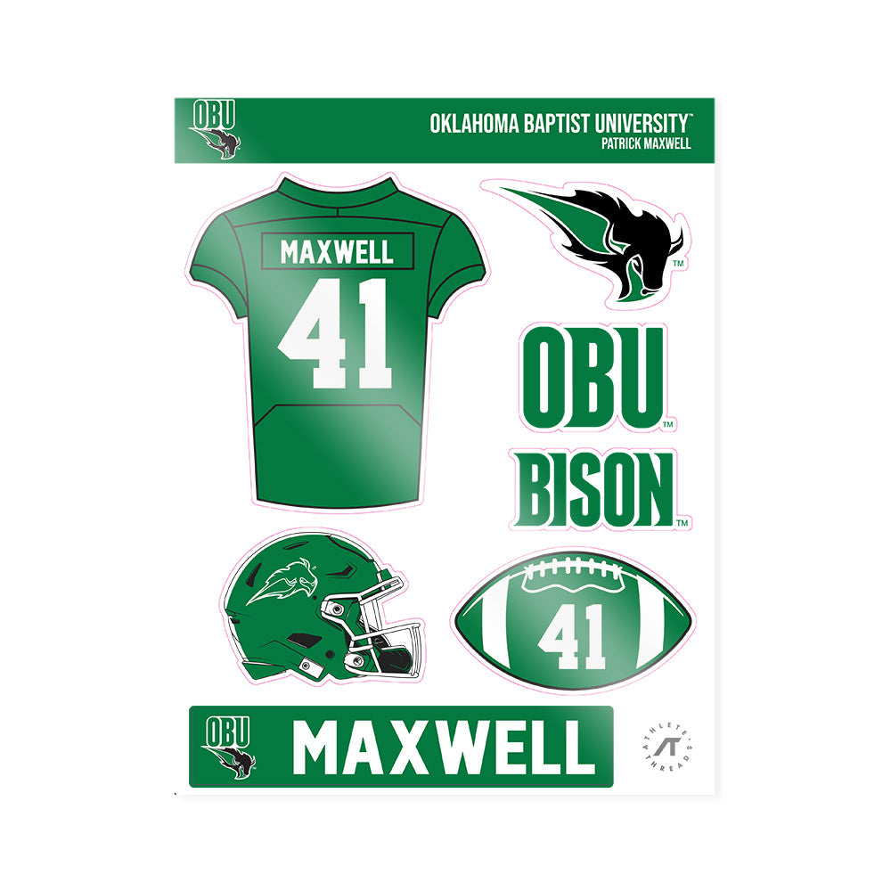 OKBU - NCAA Football : Patrick Maxwell - Sticker Sheet-0