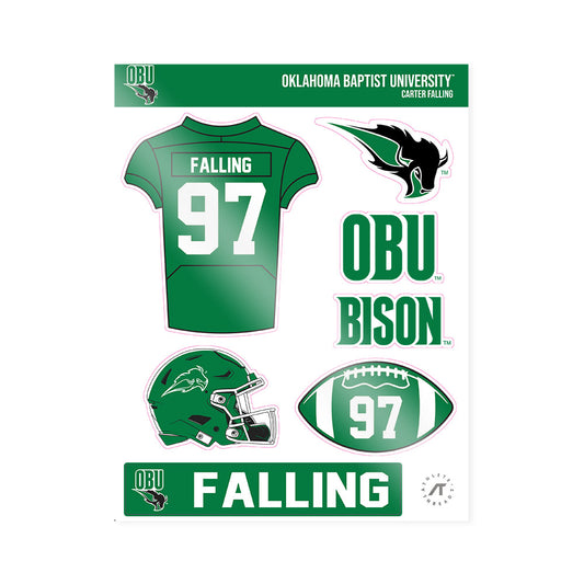 OKBU - NCAA Football : Carter Falling - Sticker Sheet-0
