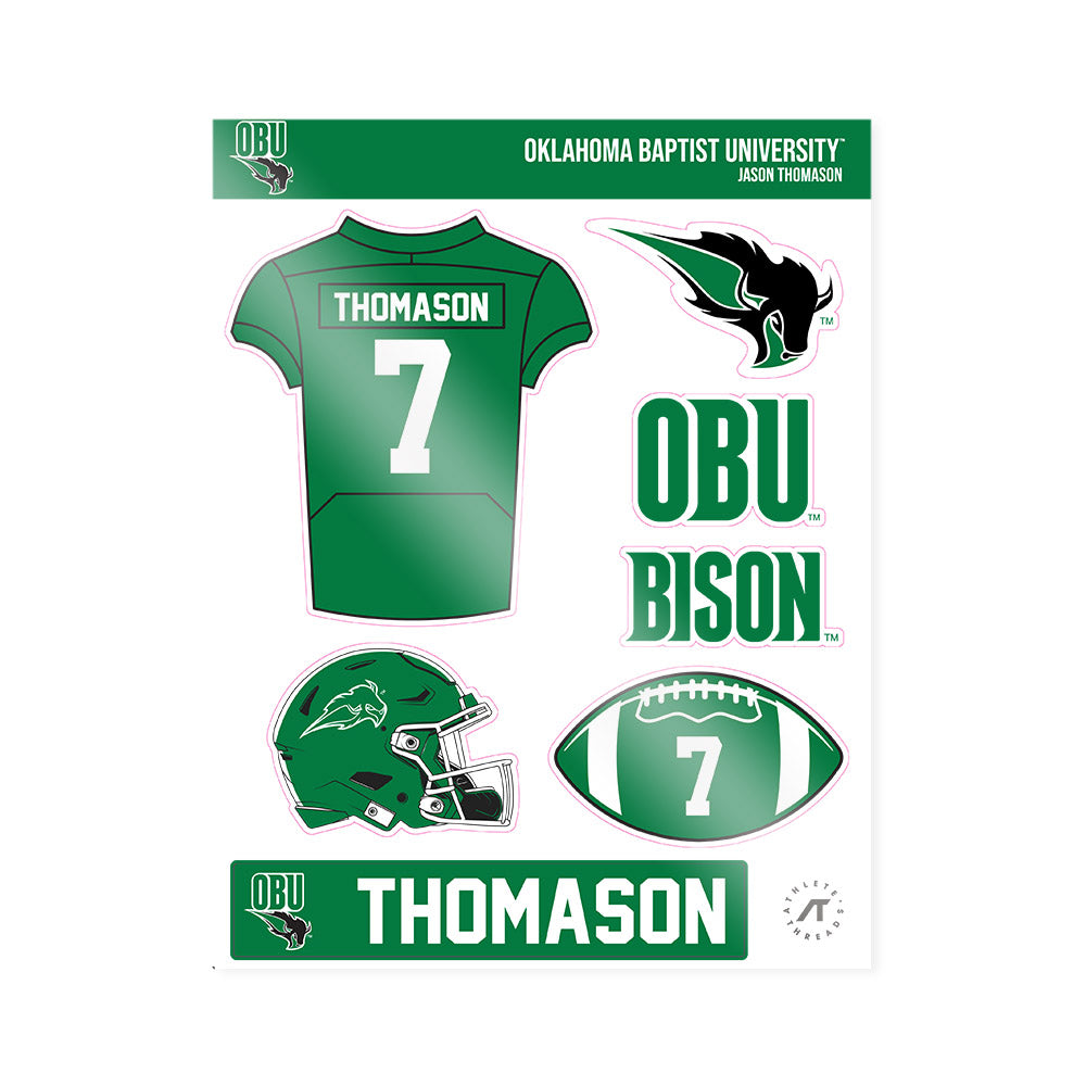 OKBU - NCAA Football : Jason Thomason - Sticker Sheet-0