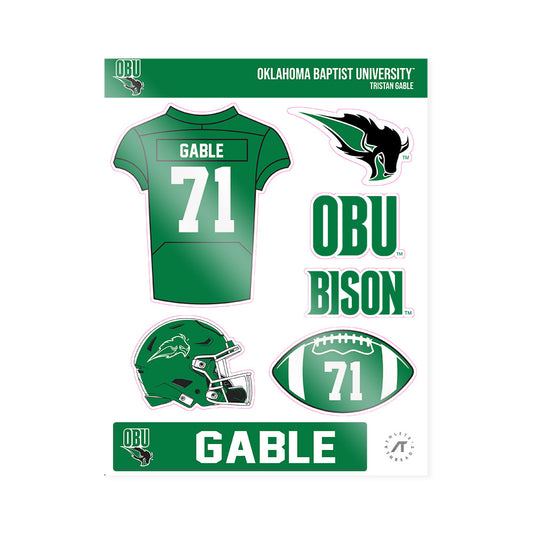 OKBU - NCAA Football : Tristan Gable - Sticker Sheet-0