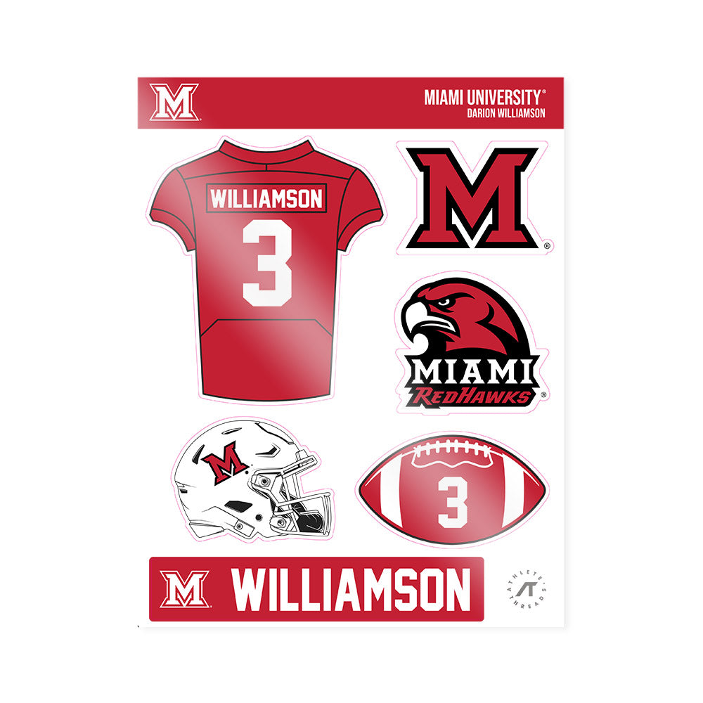 Miami of Ohio - NCAA Football : Darion Williamson - Sticker Sheet-0