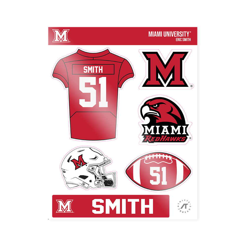Miami of Ohio - NCAA Football : Eric Smith - Sticker Sheet-0