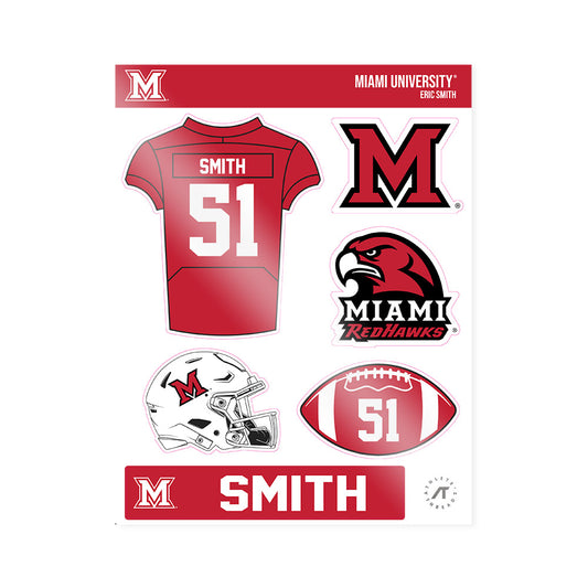 Miami of Ohio - NCAA Football : Eric Smith - Sticker Sheet-0