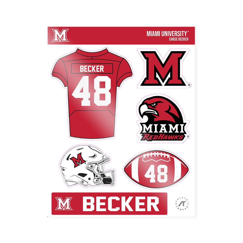 Miami of Ohio - NCAA Football : Chase Becker - Sticker Sheet-0