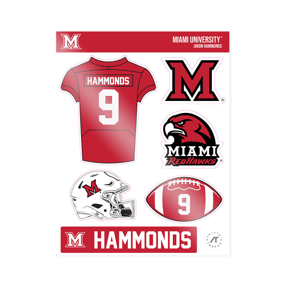 Miami of Ohio - NCAA Football : Javon Hammonds - Sticker Sheet-0