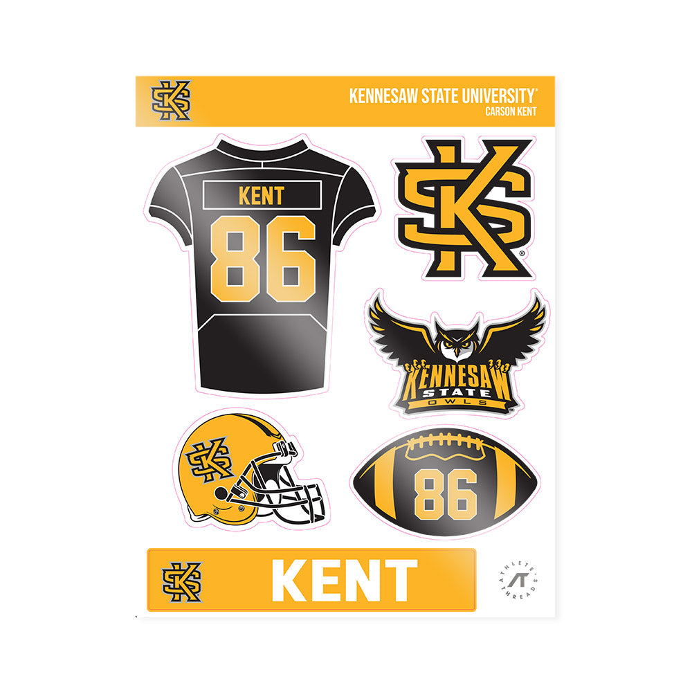 Kennesaw - NCAA Football : Carson Kent - Sticker Sheet-0