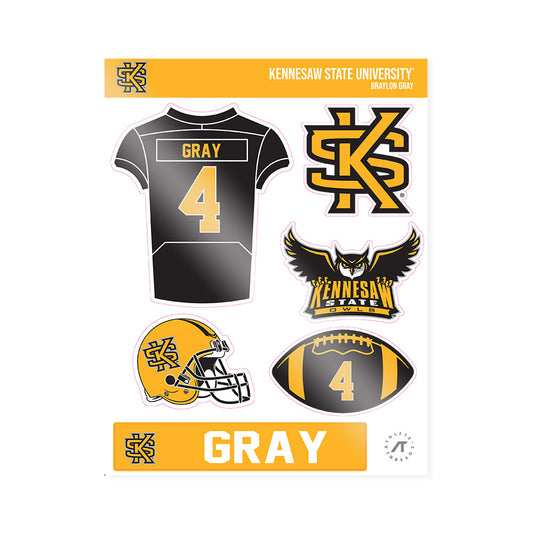 Kennesaw - NCAA Football : Braylon Gray - Sticker Sheet-0