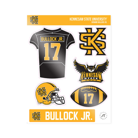 Kennesaw - NCAA Football : Gerard Bullock Jr. - Sticker Sheet-0