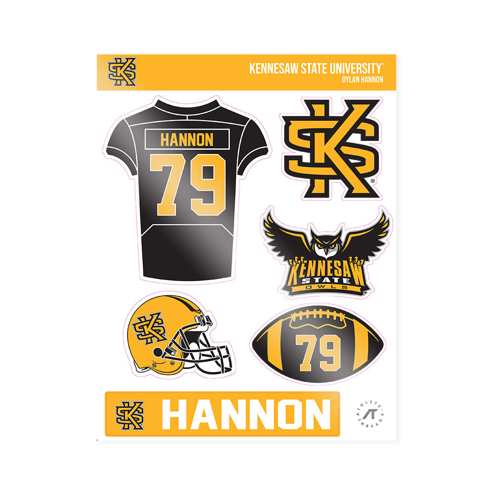 Kennesaw - NCAA Football : Dylan Hannon - Sticker Sheet-0