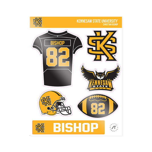 Kennesaw - NCAA Football : Christian Bishop - Sticker Sheet-0