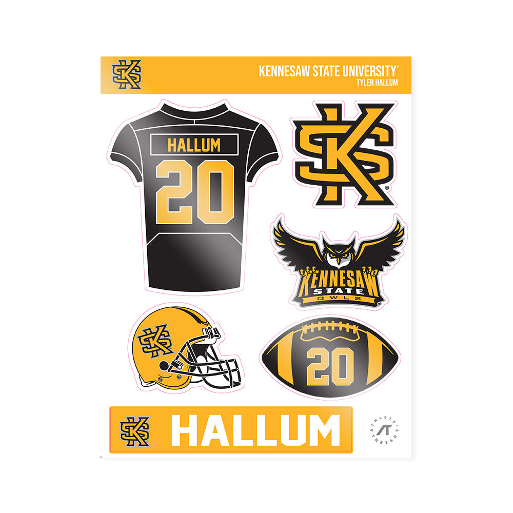 Kennesaw - NCAA Football : Tyler Hallum - Sticker Sheet-0