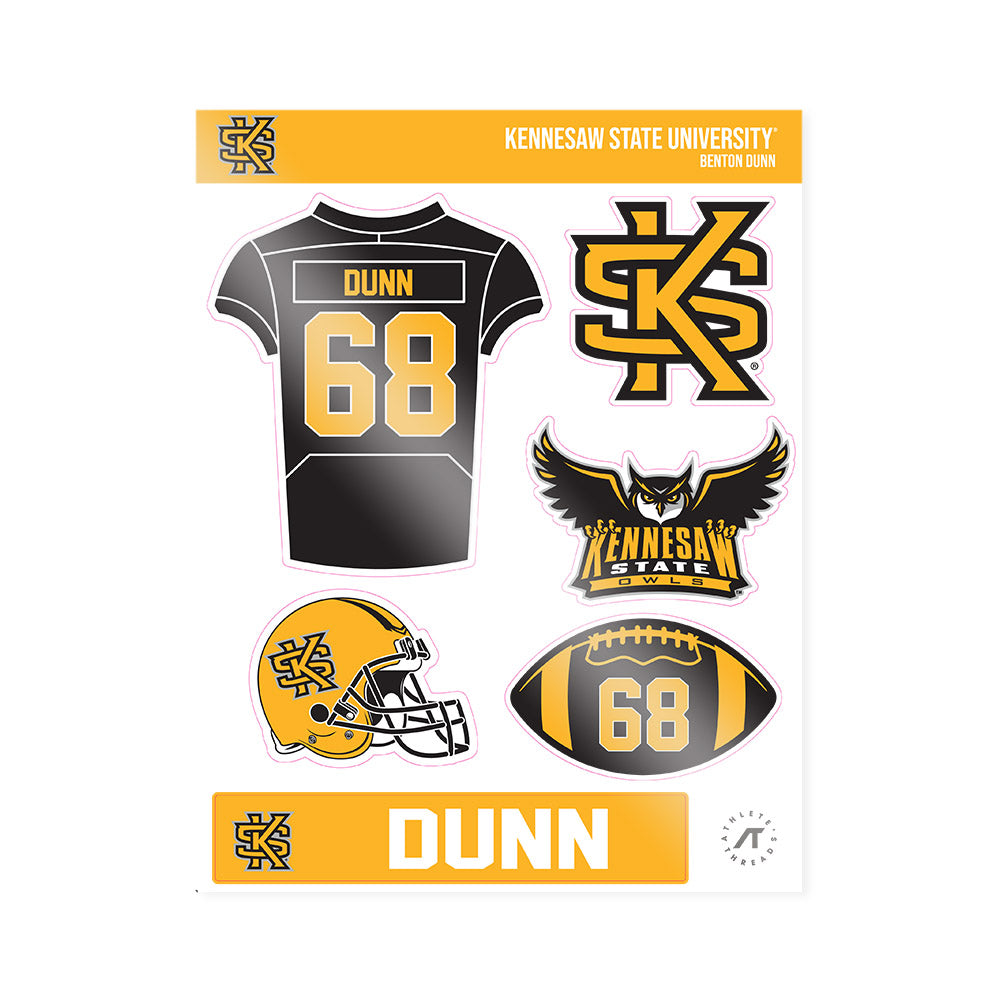 Kennesaw - NCAA Football : Benton Dunn - Sticker Sheet-0