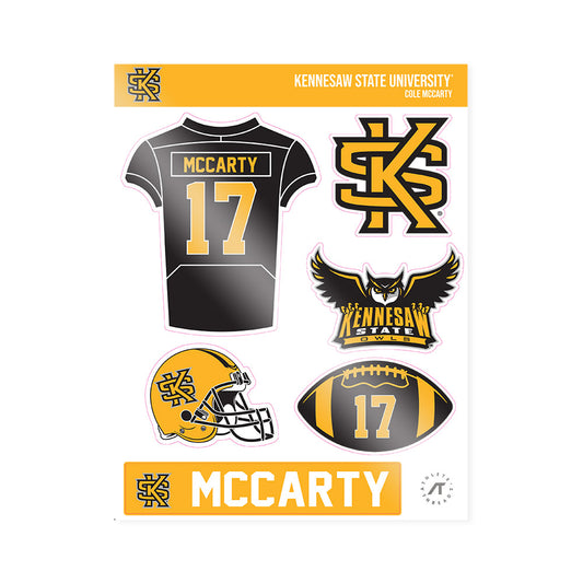 Kennesaw - NCAA Football : Cole McCarty - Sticker Sheet-0