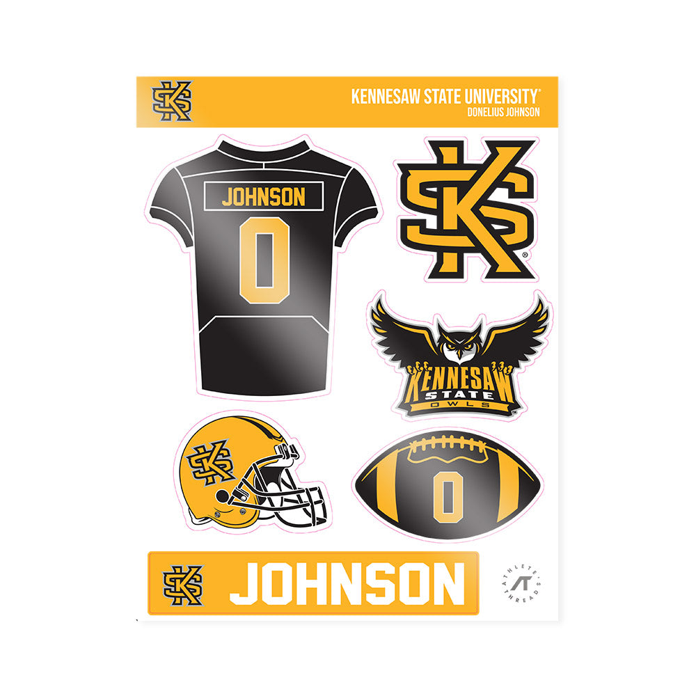 Kennesaw - NCAA Football : Donelius Johnson - Sticker Sheet-0