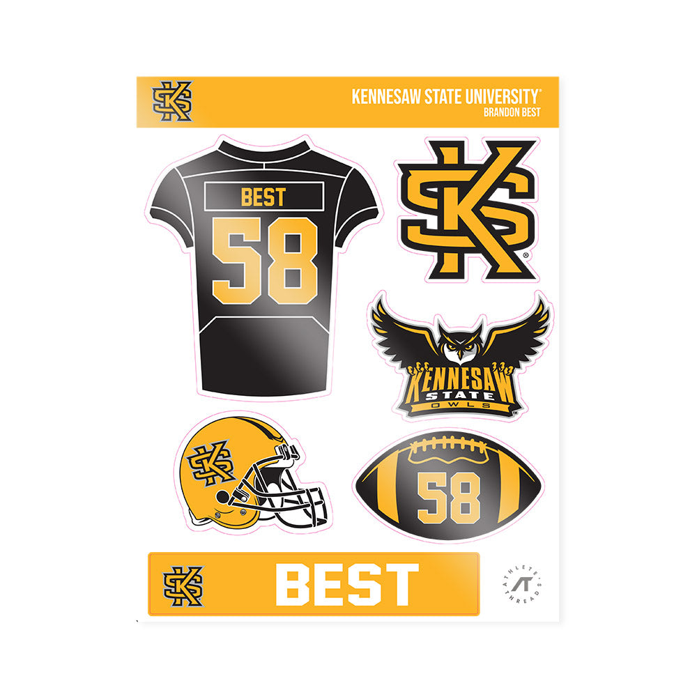 Kennesaw - NCAA Football : Brandon Best - Sticker Sheet-0