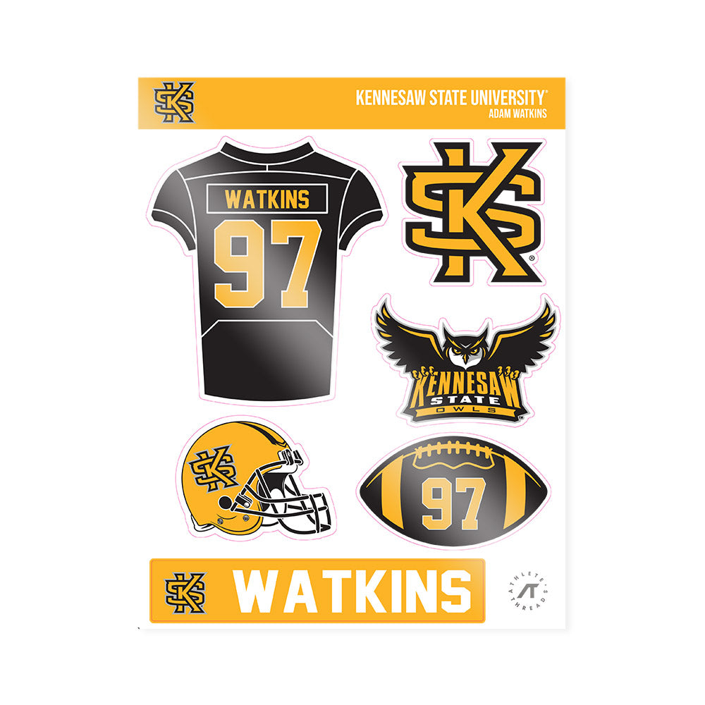Kennesaw - NCAA Football : Adam Watkins - Sticker Sheet-0