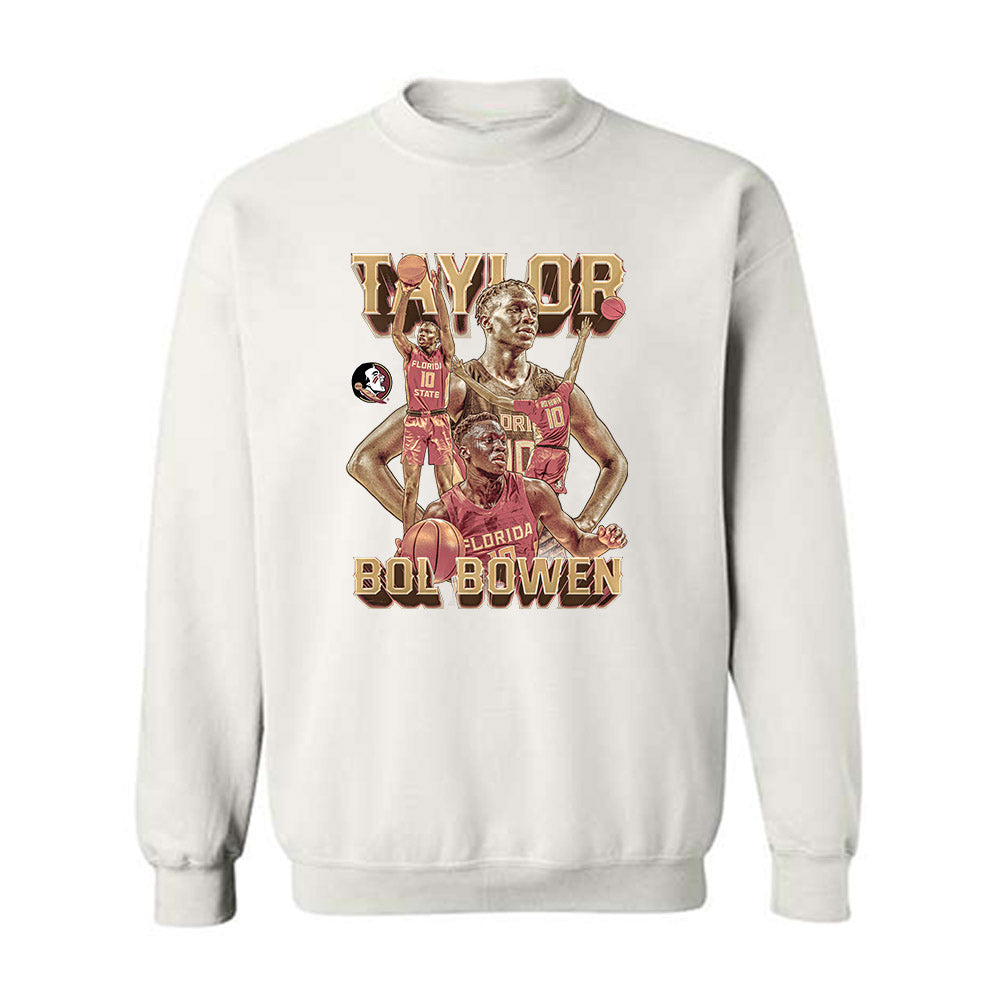 FSU - NCAA Men's Basketball : Taylor Bol Bowen - Player Collage Crewneck Sweatshirt-0