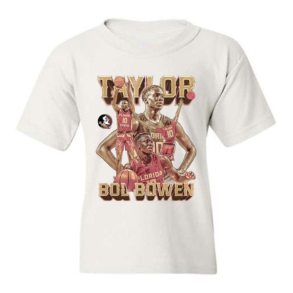 FSU - NCAA Men's Basketball : Taylor Bol Bowen - Player Collage Youth T-Shirt-0