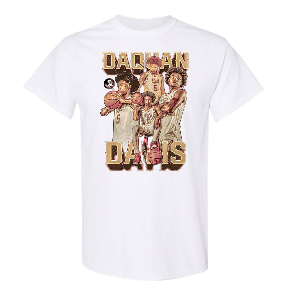 FSU - NCAA Men's Basketball : Daquan Davis - Player Collage T-Shirt-0