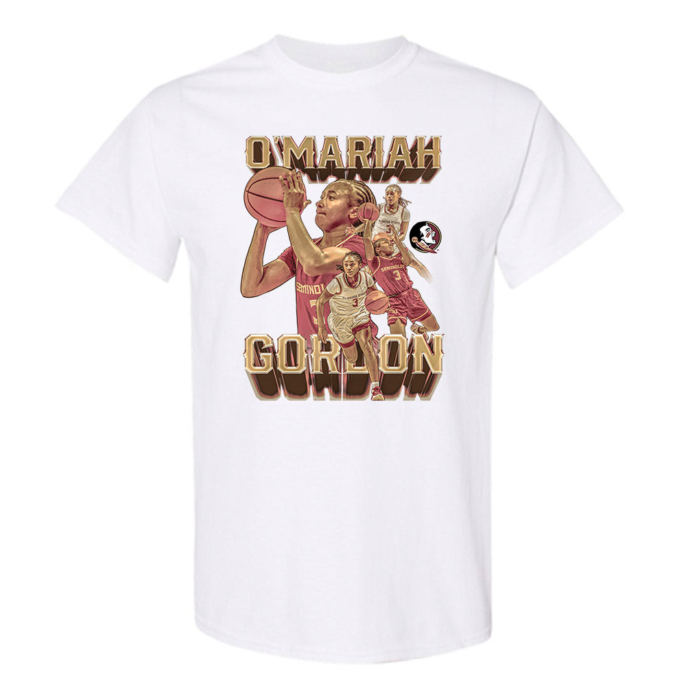 FSU - NCAA Women's Basketball : O'mariah Gordon - Player Collage T-Shirt-0