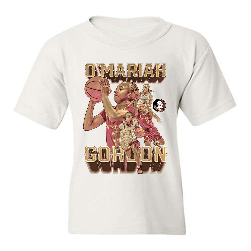 FSU - NCAA Women's Basketball : O'mariah Gordon - Player Collage Youth T-Shirt-0