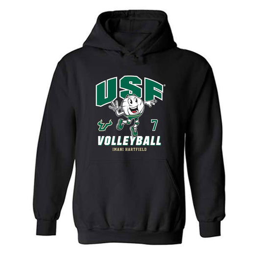 USF - NCAA Women's Volleyball : Imani Hartfield - Fashion Shersey Hooded Sweatshirt-0