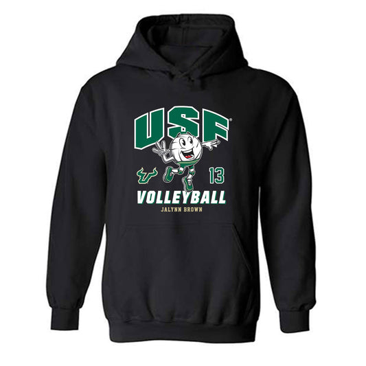 USF - NCAA Women's Volleyball : Jalynn Brown - Fashion Shersey Hooded Sweatshirt-0