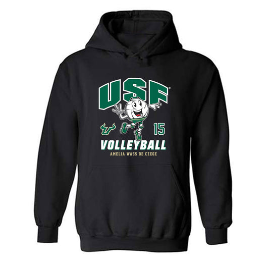 USF - NCAA Women's Volleyball : Amelia Wass de Czege - Fashion Shersey Hooded Sweatshirt-0