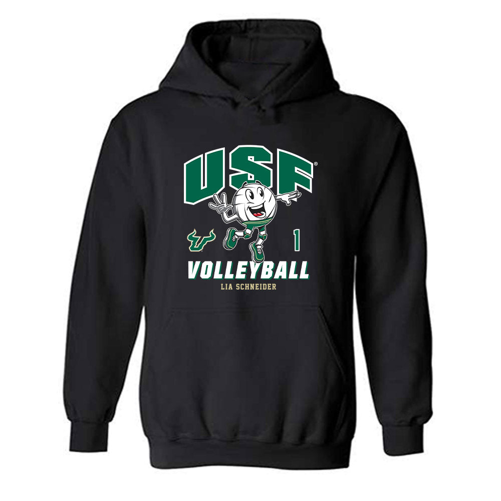 USF - NCAA Women's Volleyball : Lia Schneider - Fashion Shersey Hooded Sweatshirt-0