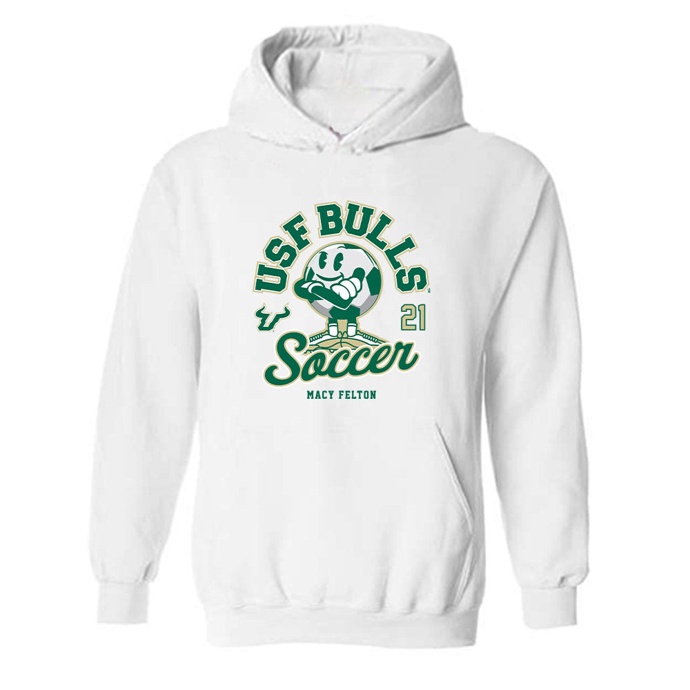 USF - NCAA Women's Soccer : Macy Felton - Fashion Shersey Hooded Sweatshirt-0